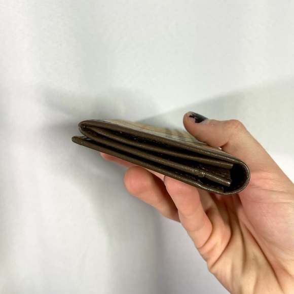 Burberry | vintage retro nova-check plaid canvas brown leather slim long wallet - Picture 4 of 11